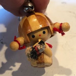 Kokeshi geisha Doll wooden key ring #2